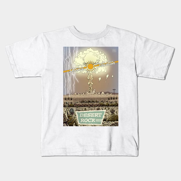 Atomic Vacation at Desert Rock Kids T-Shirt by matjackson